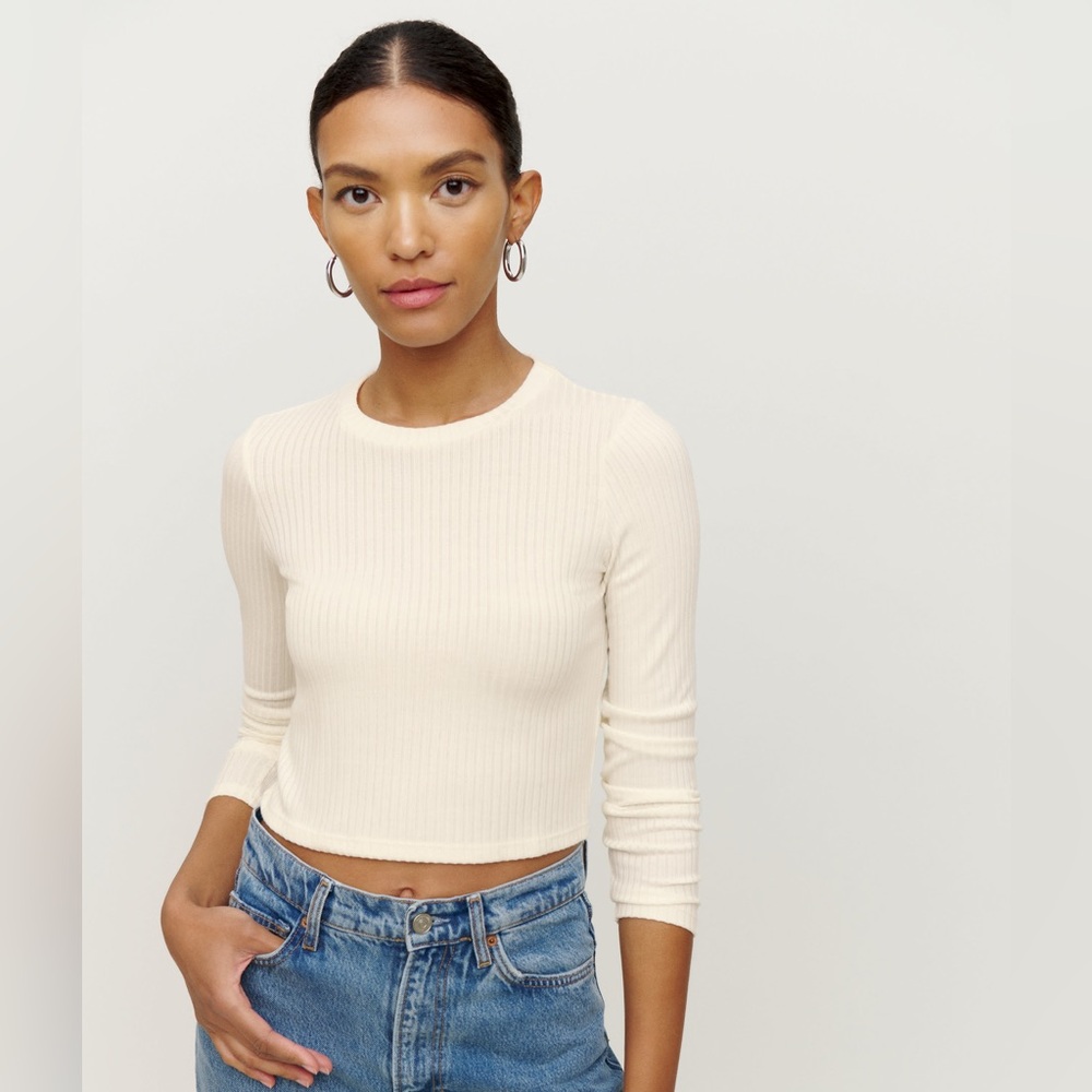 REFORMATION Jackie Knit Long Sleeve Top